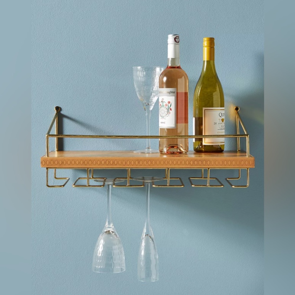 Anthropologie Sloan Leather Wine Rack